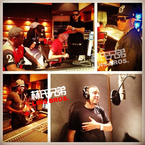 Diddy和他的Bad Boy 2.0在录音室里工作 (照片)