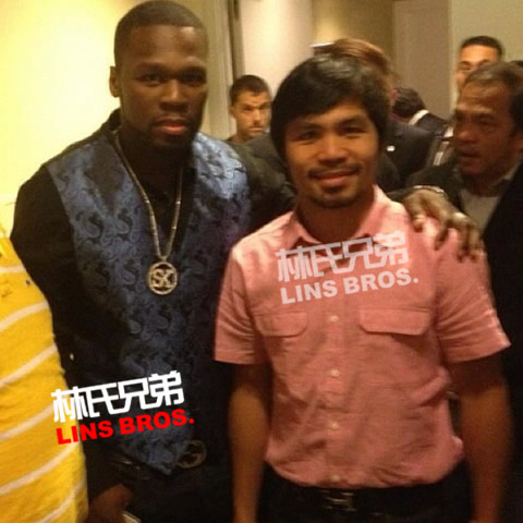 50 Cent在加州与帕奎奥会面，与梅威瑟拳王争霸战取得进展 (照片)