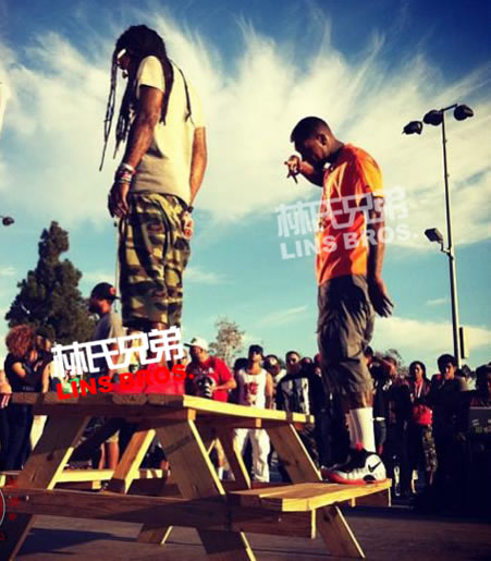 Lil Wayne与Game拍摄单曲Celebration MV (照片)