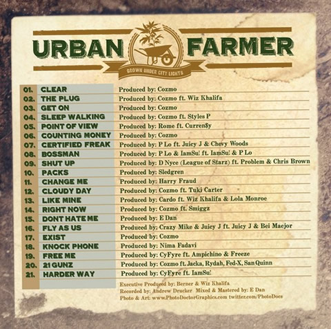 Taylor Gang艺人Berner最新Mixtape：Urban Farmer (21首歌曲下载)