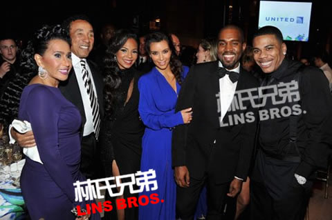 Kanye West和Kim K., Nelly和Ashanti 2对在2012 Angel Ball (照片)