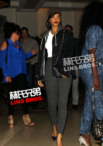 Rihanna和Chris Brown母亲一起前往录音室 (照片)