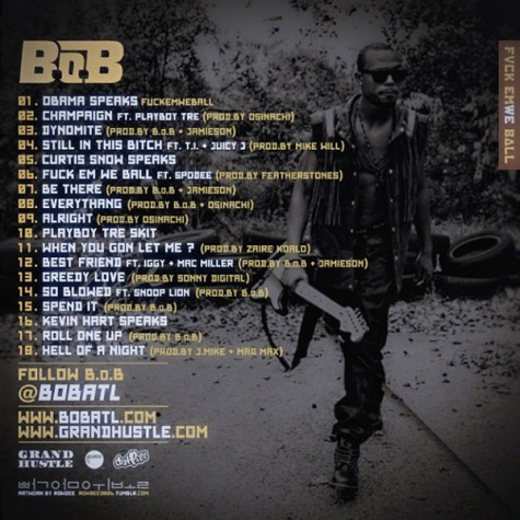 B.o.B发布F**k ‘Em We Ball Mixtape歌曲名单 (图片)