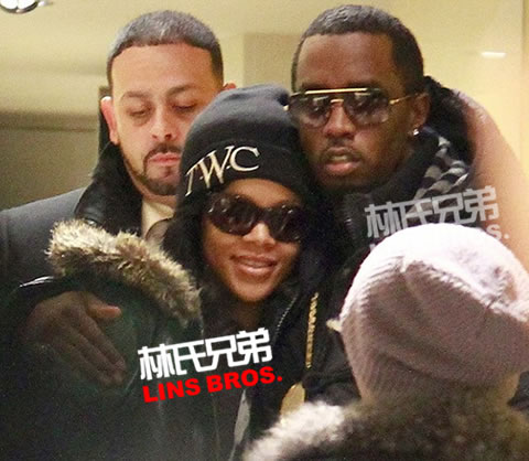 Rihanna与Diddy, Cassie, Pharrell, Akon在巴黎Party (照片)