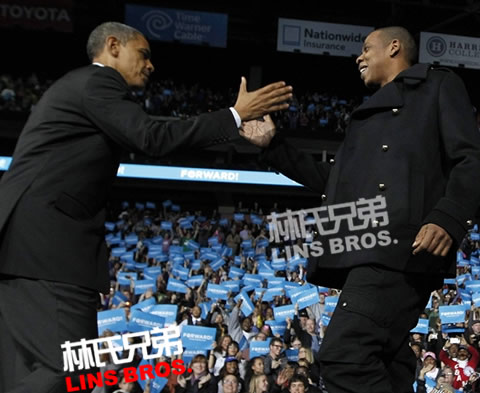 美国总统大选最后一天 Jay Z为总统Obama奥巴马站台拉票演出 (照片)