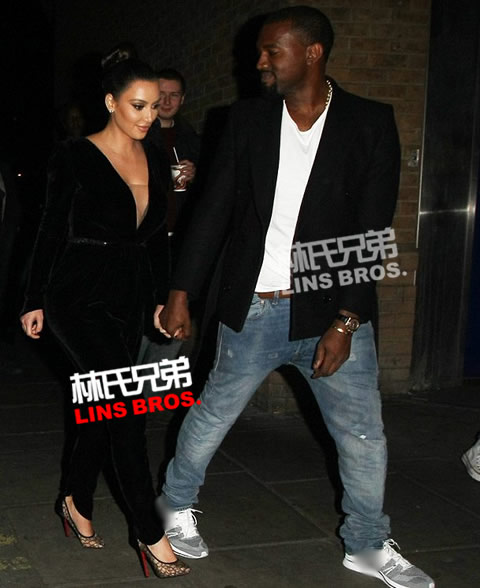 Kanye West与女友Kim Kardashian无所谓狗仔镜头公开亲热 (照片)