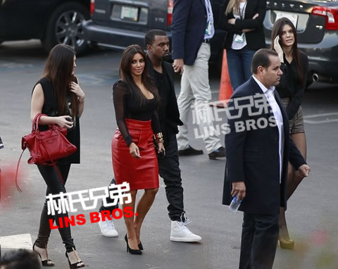 Kanye West和女友Kim Kardashian卡戴珊前往X Factor (照片)