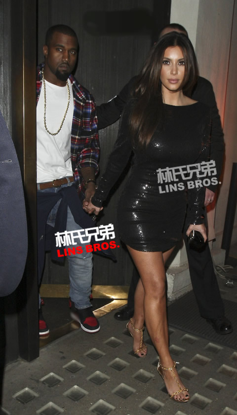Kanye West与女友Kim Kardashian手牵手出现在伦敦 (照片)