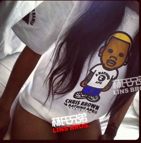Karrueche Tran分享穿着Chris Brown T Shirt衣服照片