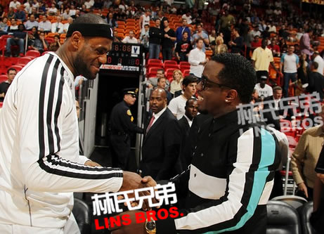 Diddy遇到Lil Wayne，勒布朗在迈阿密热队 Vs. 纽约尼克斯队比赛 (照片)