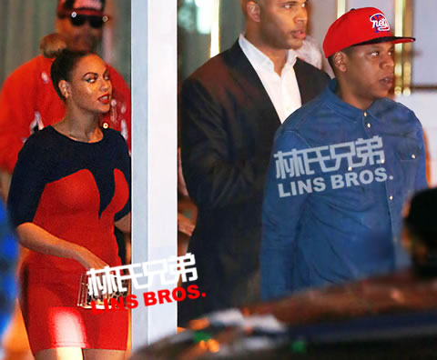 Jay Z和妻子Beyoncé, Kelly Rowland和The Dream在迈阿密聚餐 (照片)