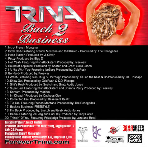 Trina发布新Mixtape: Back 2 Business (20首歌曲下载)