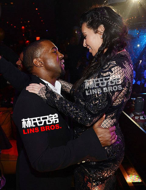 Kanye West和女友卡戴珊Kim Kardashian庆祝怀孕 新年Party (照片)