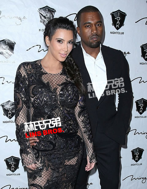 Kanye West和女友卡戴珊Kim Kardashian庆祝怀孕 新年Party (照片)
