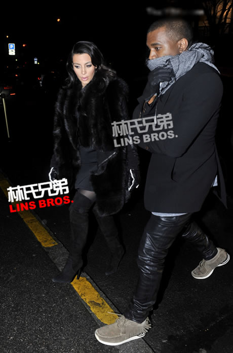 Kanye West和怀孕女友卡戴珊Kim Kardashian在巴黎 (照片) 