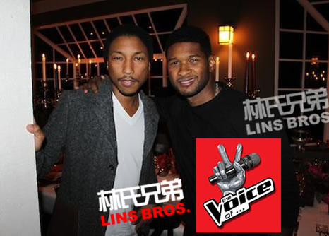 Pharrell将作为顾问加入The Voice好声音的Battle Round环节 与Usher搭档