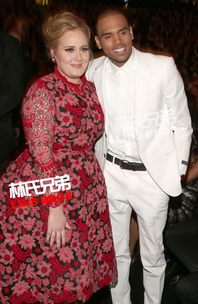 Chris Brown感谢Adele澄清格莱美现场“指责”自己照片 (图片)