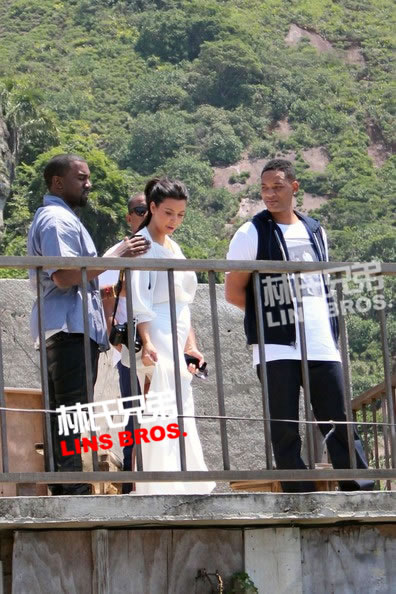 Will Smith, Kanye West和怀孕女友Kim Kim Kardashian游玩巴西 (照片)