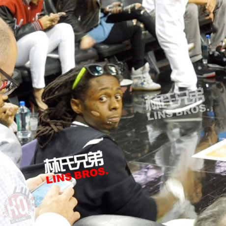 Lil Wayne 看球被请出迈阿密热火队主场 (现场照片)