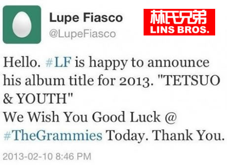 Lupe Fiasco宣布新专辑名字Tetsuo & Youth, Kelly Rowland和The Dream改专辑名字 (图片)