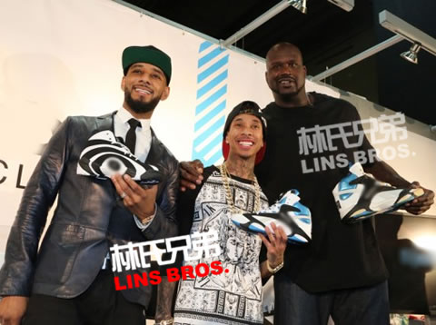 篮球巨星奥尼尔, Tyga和Swizz Beatz拉斯维加斯一同出席新球鞋发布会 (照片)