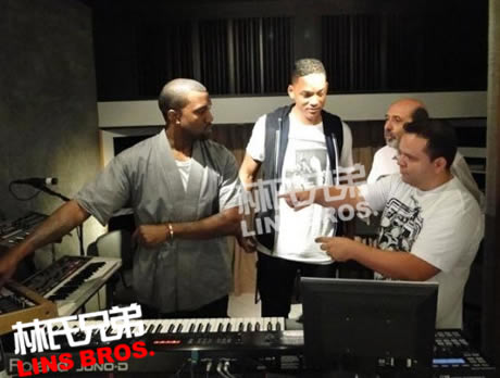 Kanye West & Will Smith在巴西录音室一起录音 (视频/照片)