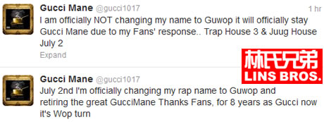Gucci Mane改新名字Guwop，32分钟后又改回来 (图片)