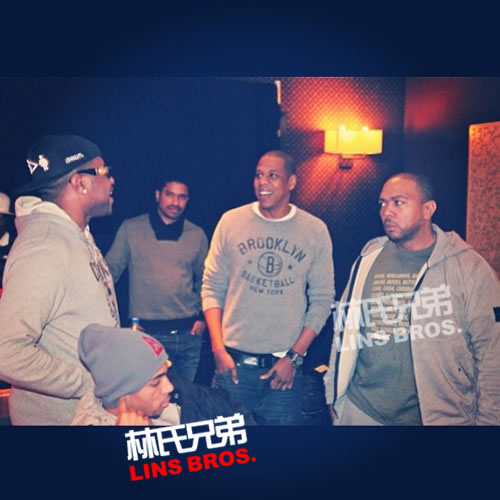 Jay Z与超级制作人Timbaland和Mike WiLL Made It在录音室里 (照片)