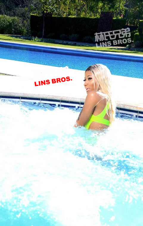Nicki Minaj泳池性感到极限..拍摄与老板Lil Wayne合作单曲High School MV (照片)