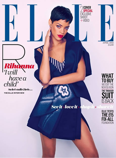 Rihanna登上ELLE杂志英国版本两款封面 (照片/视频)