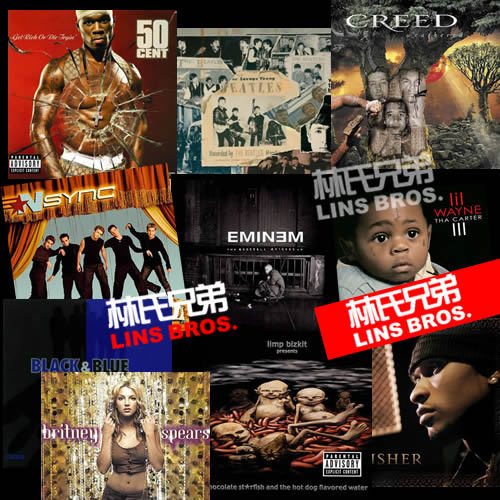 历史上最高首周销量25张专辑，Eminem, 超级男孩, Lil Wayne, 披头士乐队 (1 25名) 
