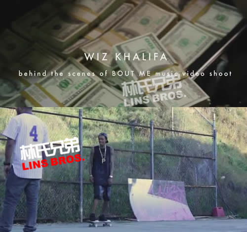 Wiz Khalifa 在歌曲Bout Me MV片场玩滑板 (2部视频)