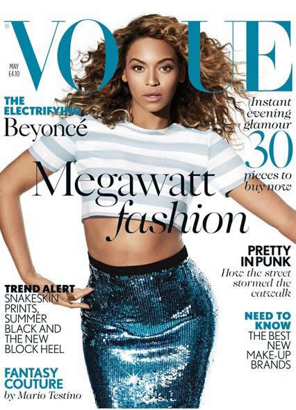 Beyonce登上Vogue UK杂志官方封面，杂志拍摄照片 (3张照片)