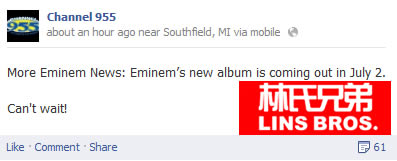 底特律公信力媒体给出Eminem 2013年第8张专辑发行时间...(图片)