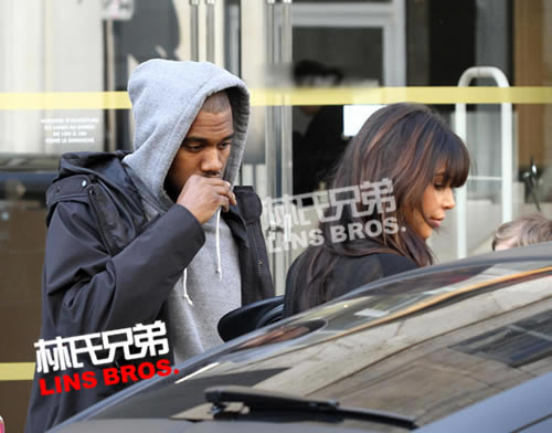 Kanye West和怀孕女友Kim Kardashian巴黎采购婴儿用品 (7张照片)