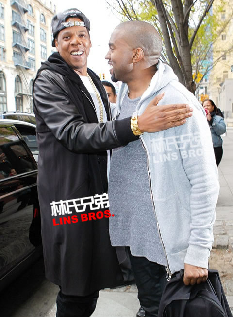 好兄弟重聚!! Jay Z与Kanye West开心见面..拥抱笑得合不拢嘴 (9张照片)