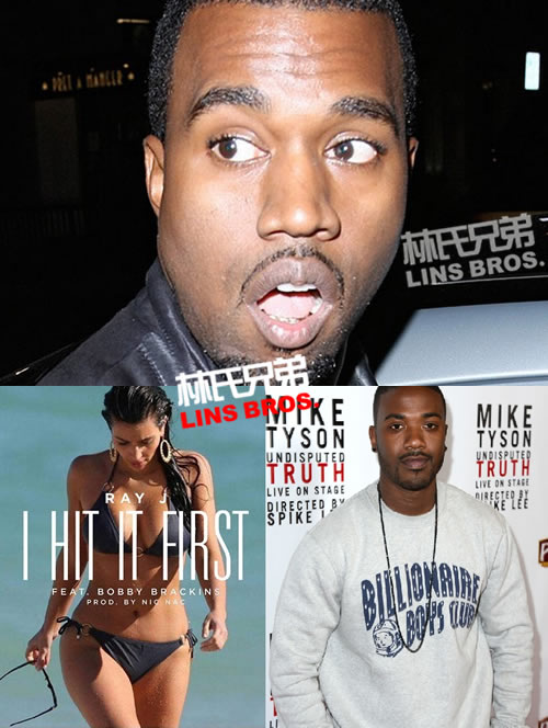 Kanye West 很愤怒Ray J在歌曲I Hit It First对他和卡戴珊冒犯...他会反击吗？.  