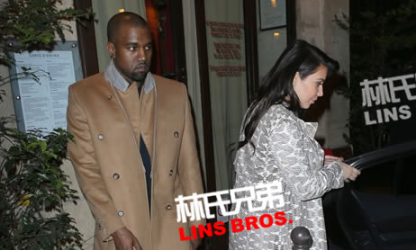 怀孕卡戴珊和男友Kanye West离开巴黎饭店 (10张照片)