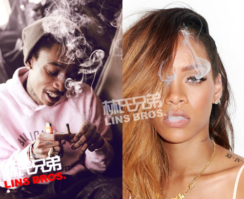 戴眼镜Wiz Khalifa分享和Rihanna一起烟雾弥漫照片