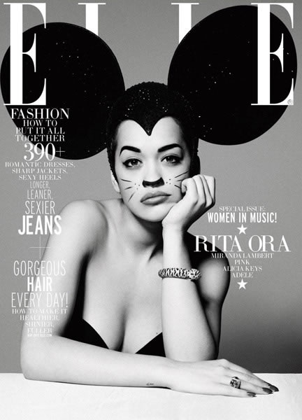 Rita Ora变成米老鼠登上ELLE杂志Women In Music期刊封面 (5张照片)