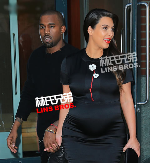 Kanye West和怀孕女友卡戴珊手牵手重聚在纽约..Kim看起来很幸福 (10张照片)