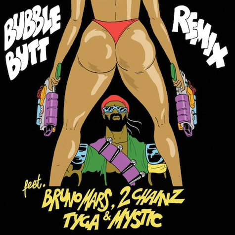 Bruno Mars, 2 Chainz, Tyga客串了最新歌曲Bubble Butt (Remix) (音乐)