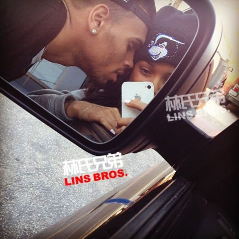 Chris Brown与前女友Karrueche Tran兜风出了事故..开着揽胜路虎撞车照片公布 (4张)