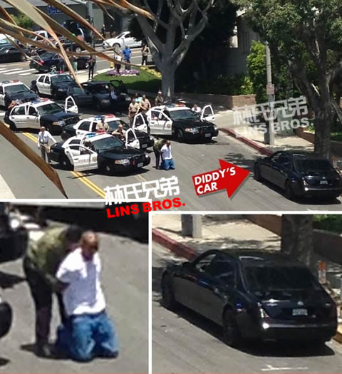 这个场面太疯狂了! 9辆警车围堵Diddy的50万美元迈巴赫豪车照片公布 (照片)