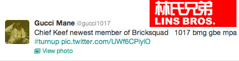 Gucci Mane把芝加哥说唱歌手Chief Keef签入Bricksquad厂牌 (2张图片)