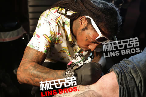 Lil Wayne启动Spectre滑板鞋产品线，穿上新鞋U型管滑板 (12张照片)