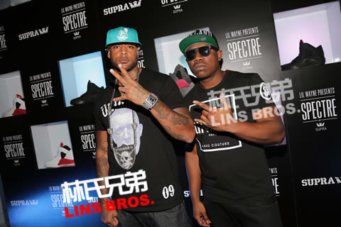 Lil Wayne启动Spectre滑板鞋产品线，穿上新鞋U型管滑板 (12张照片)