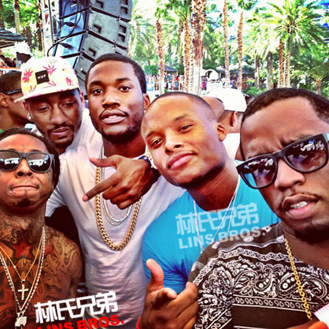 凉爽的Party..Lil Wayne和好兄弟Diddy, Fabolous等参加夏日泳池Party (11张照片)
