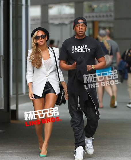 不要怪Jay Z! Jay Z和妻子Beyonce外出..Hov说Blame Society要怪就怪社会 (6张照片)