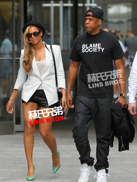 不要怪Jay Z! Jay Z和妻子Beyonce外出..Hov说Blame Society要怪就怪社会 (6张照片)